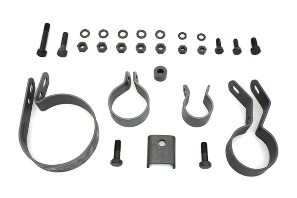 V-Twin - 31-0030 - Parkerized Exhaust System Clamp Kit - Fits 1941-1957 Harley-Davidson FL, 1941-1952 EL