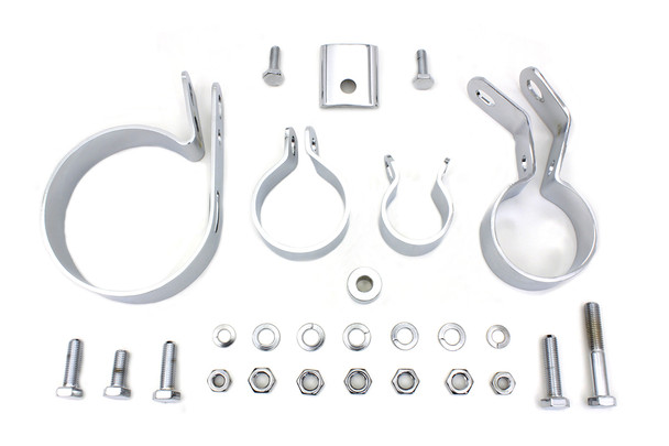 V-Twin - 31-0031 - Chrome Exhaust System Clamp Kit
