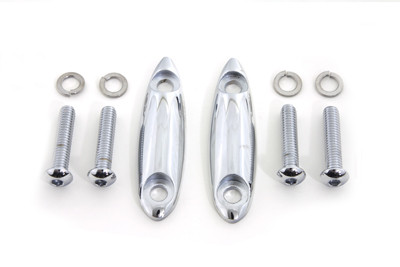 V-Twin - 31-0075 - Chrome Turn Signal Block Off Plates - Fits 1998-2013 Harley-Davidson FLTR, FLTRX