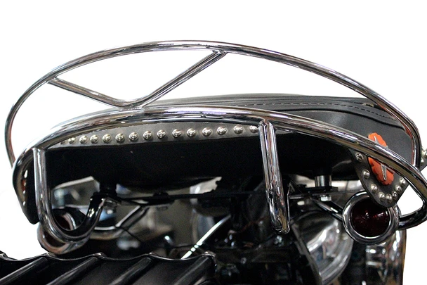 V-Twin - Chrome Replica Seat Handrail fits '49-'52 WL, '49-'73 FL Models (OEM #91575-49)
