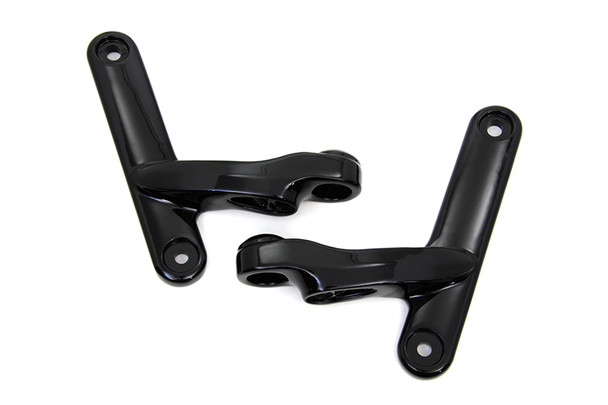 V-Twin - 31-1344 - Black Spotlamp Bracket Set - Fits 1997-2013 Harley-Davidson FLHT, FLT