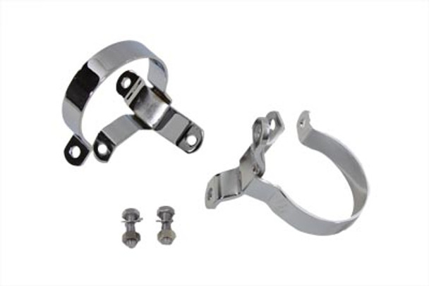 V-Twin - 31-1560 - 3-1/4 inch Muffler Body Clamp Set Chrome