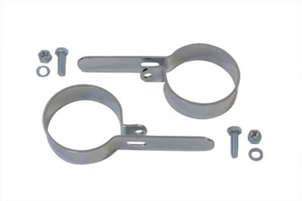 V-Twin - 31-2107 - Chrome 2-3/4 inch Muffler Hanger Clamp Set