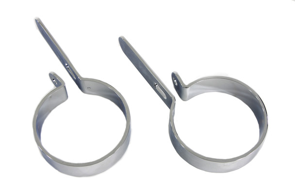 V-Twin - 31-2108 - Chrome 3 inch Muffler Hanger Clamp Set