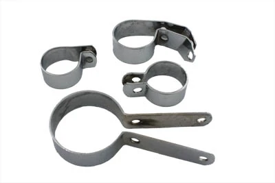 V-Twin - 31-3956 - Chrome Exhaust Clamp Kit - Fits 1936-1951 Harley-Davidson WL