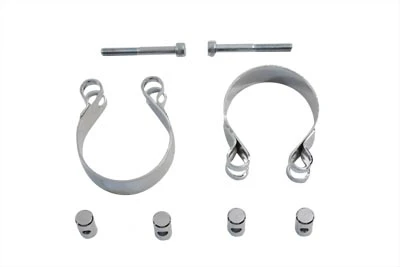V-Twin - 31-4039 - Chrome Allen Type Exhaust Clamp Set - Fits 1948-1965 Harley-Davidson FL