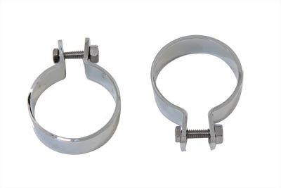 V-Twin - 31-9914 - Chrome 2 inch Muffler Body and End Clamp Set