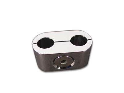 V-Twin - 31-9942 - Chrome Dual Throttle Cable Separator Clamp
