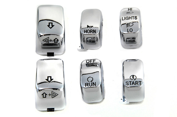 V-Twin - 32-0562 - Handlebar Switch Cap Set Chrome