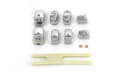 V-Twin - 32-0563 - Handlebar Switch Cap Set Chrome