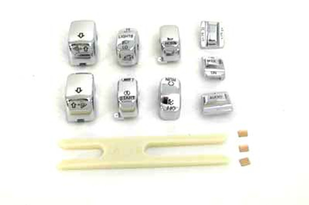 V-Twin - 32-0581 - Handlebar Switch Cap Set Chrome V-Twin - 32-0581 - Handlebar Switch Cap Set Chrome