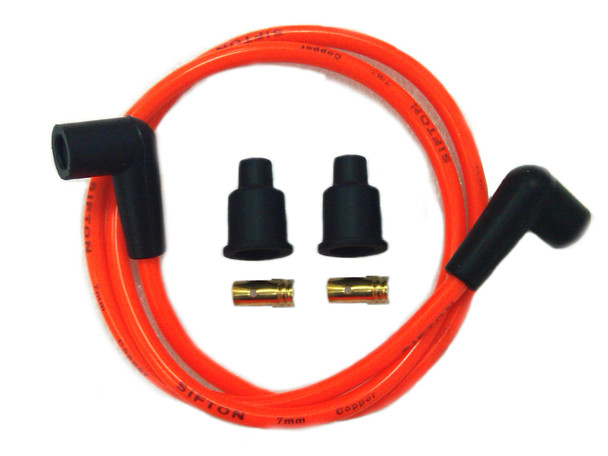 V-Twin - 32-0650 - Orange Copper Core 7mm Spark Plug Wire Kit