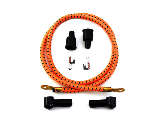 V-Twin - 32-0973 - 9mm Vintage Cloth Spark Plug Wire Kit