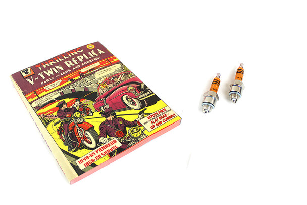 V-Twin - 32-1246 - Panhead Spark Plug Set and Book Kit