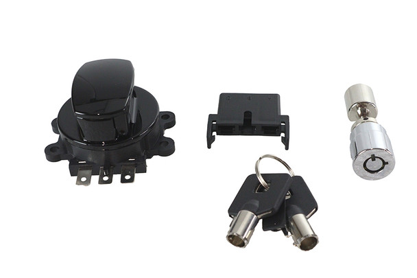 V-Twin - 32-1482 - Side Hinge Ignition Switch Black with Fork Lock