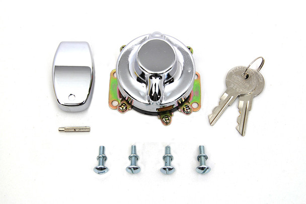 V-Twin - 32-1512 - Fat Bob Ignition Switch with 6 Terminals Chrome