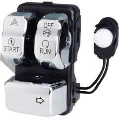 V-Twin - 32-1646 - Chrome Right Side Handlebar Control Module - Fits 2012-2017 Harley-Davidson FXD, 2014-2020 XL, 2012-2020 FLST (without cruise control), 2012-2020 FXST (without cruise control)