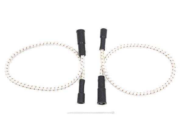 V-Twin - 32-7344 - Sumax Grey with Brown Tracer 7mm Spark Plug Wire Set