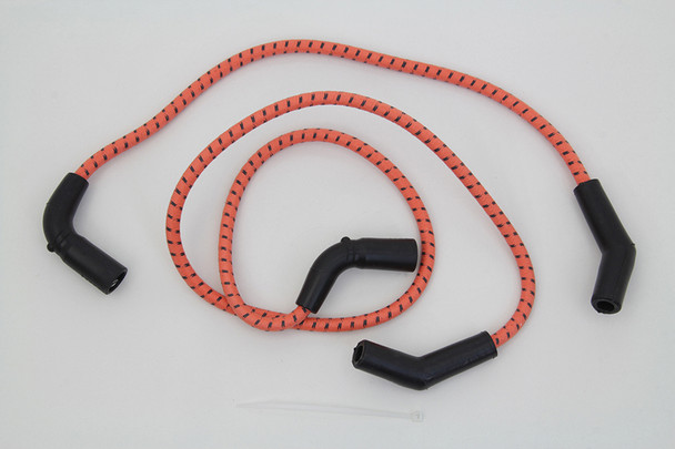V-Twin - 32-7353 - Sumax Orange with Black Tracer 7mm Spark Plug Wire Set