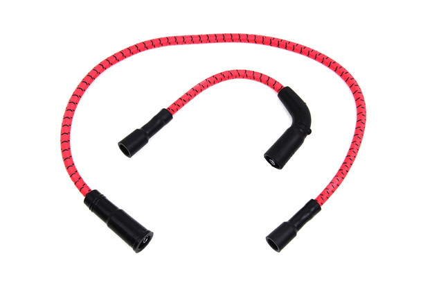 V-Twin - 32-7360 - Sumax Red with Black Tracer 7mm Spark Plug Wire Set