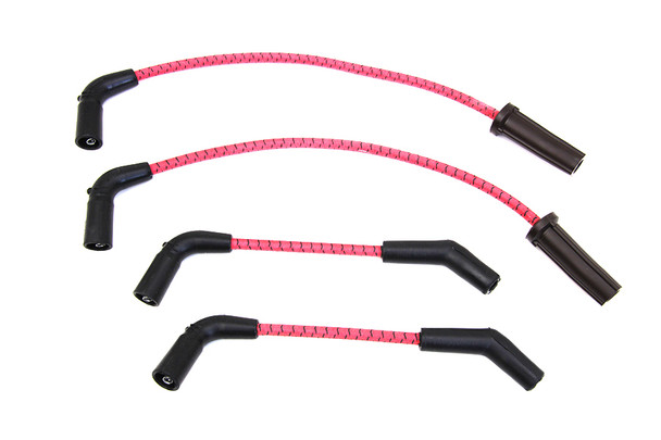 V-Twin - 32-7375 - Sumax Red with Black Tracer 7mm Spark Plug Wire Set