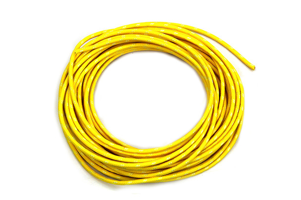 V-Twin - 32-8131 - Yellow with White Dot 25' Braided Wire