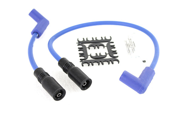 V-Twin - 32-9179 - Accel 8mm S/S Spiral Core Ignition Wire Set Blue
