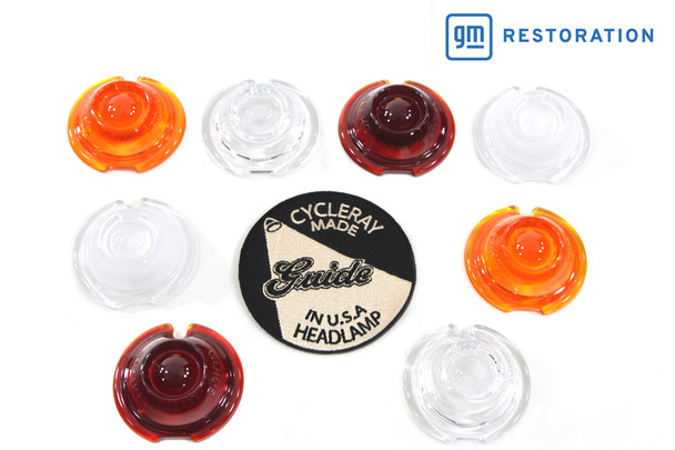 V-Twin - 33-0097 - Guide Bullet Marker Lamp Lens Set - Fits 1941-1984 Harley-Davidson FL, 1948-1984 FLH