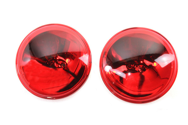 V-Twin - 33-0116 - Red 4-1/2 inch 12 Volt Sealed Beam Spotlamp Set
