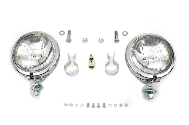 V-Twin - 33-0175 - 12 Volt 4 1/2 inch Chrome Spotlamp Kit