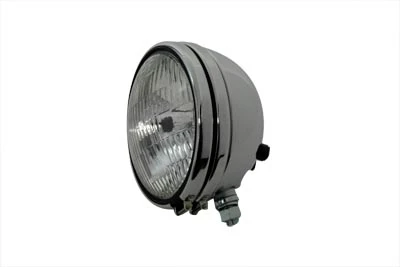 V-Twin - 33-0232 - Replica 5-3/4 inch Round Chrome Headlamp - Fits 1954-1973 Harley-Davidson XL, 1971-1973 FX, FXE