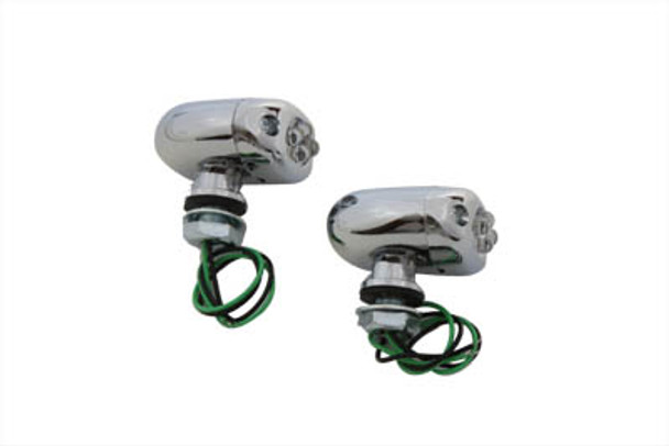 V-Twin - 33-0272 - LED Green Marker Lamp Set Center Mount