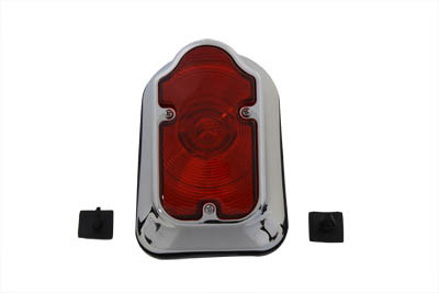 V-Twin - 33-0325 - Chrome Tombstone Tail Lamp Assembly Bulb Type