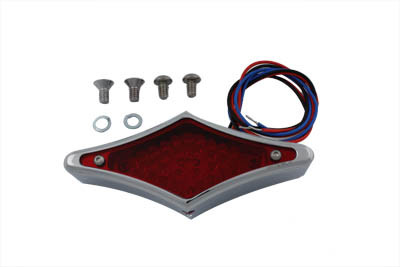 V-Twin - 33-0354 - Chrome Diamond LED Flat Back Tail Lamp