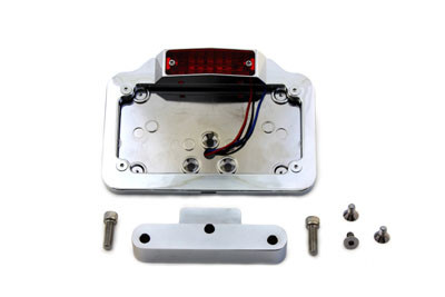 V-Twin - 33-0388 - Chrome Tail Lamp and License Plate Holder Plain Style