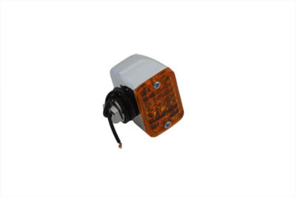V-Twin - 33-0420 - Chrome Mini Tour Marker Lamp Amber Lens