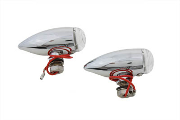 V-Twin - 33-0453 - Mini Bullet Clear Lens Marker Lamp Set