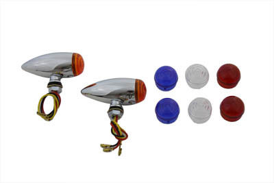 V-Twin - 33-0486 - Mini Amber LED Bullet Lens Marker Lamp Set