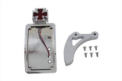 V-Twin - 33-0687 - Chrome Curved Maltese Style Tail Lamp Kit