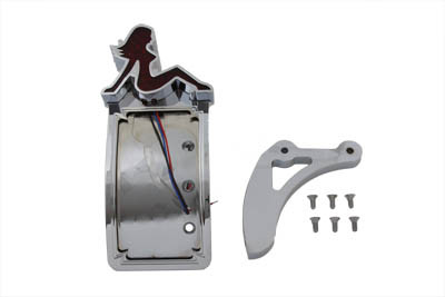 V-Twin - 33-0809 - Chrome Curved Tail Lamp Kit Lady Type