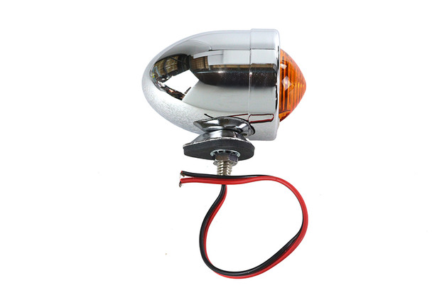 V-Twin - 33-0966 - Chrome Bullet Marker Lamp 2 Wire Type