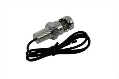 V-Twin - 33-0978 - Chrome Mini License Light Grooved Style