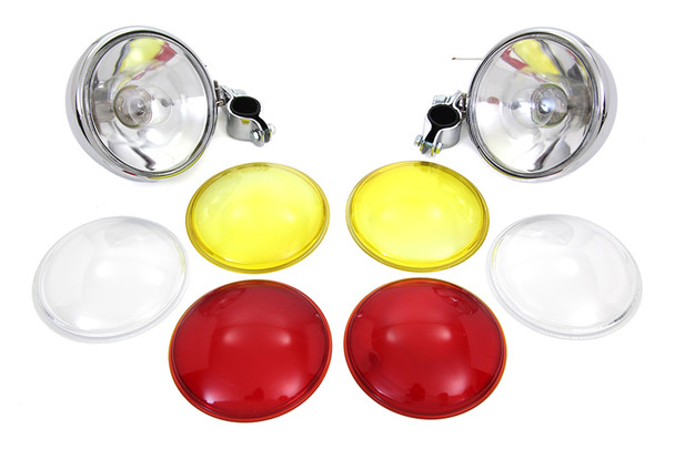 V-Twin - 33-1041 - Chrome Spotlamp Set - Fits 1949-1963 Harley-Davidson FL