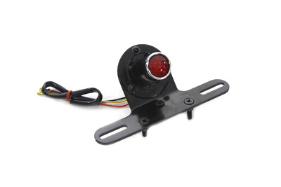 V-Twin - 33-1085 - Black 1 inch Round Tail Lamp