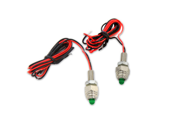 V-Twin - 33-1257 - License Plate Frame Mounting Bolt Set with Green LEDS