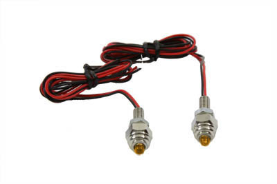 V-Twin - 33-1258 - License Plate Frame Mounting Bolt Set with Amber LEDS