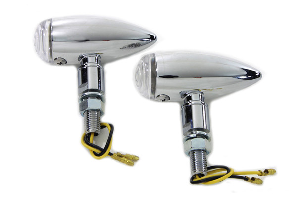 V-Twin - 33-1330 - Mini LED Bullet Clear Lens Marker Lamp Set