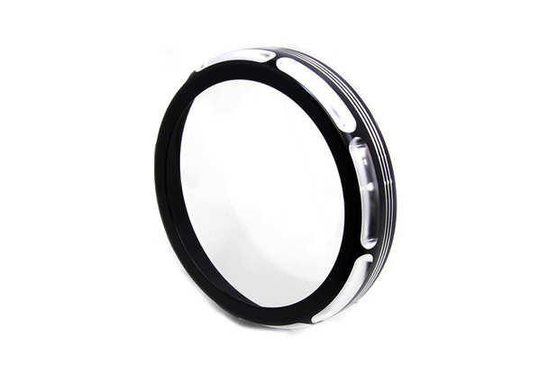 V-Twin - 33-1479 - 7 inch Black Anodize Burst Headlamp Trim Ring