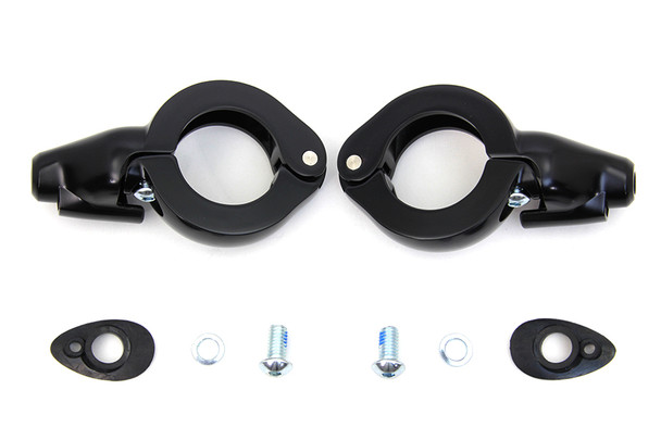 V-Twin - 33-1499 - Black Turn Signal Relocation Kit 41mm Forks