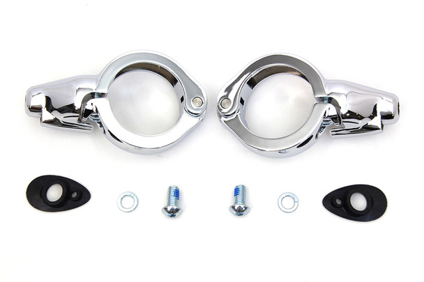V-Twin - 33-1500 - Chrome Turn Signal Relocation Kit 49mm Forks